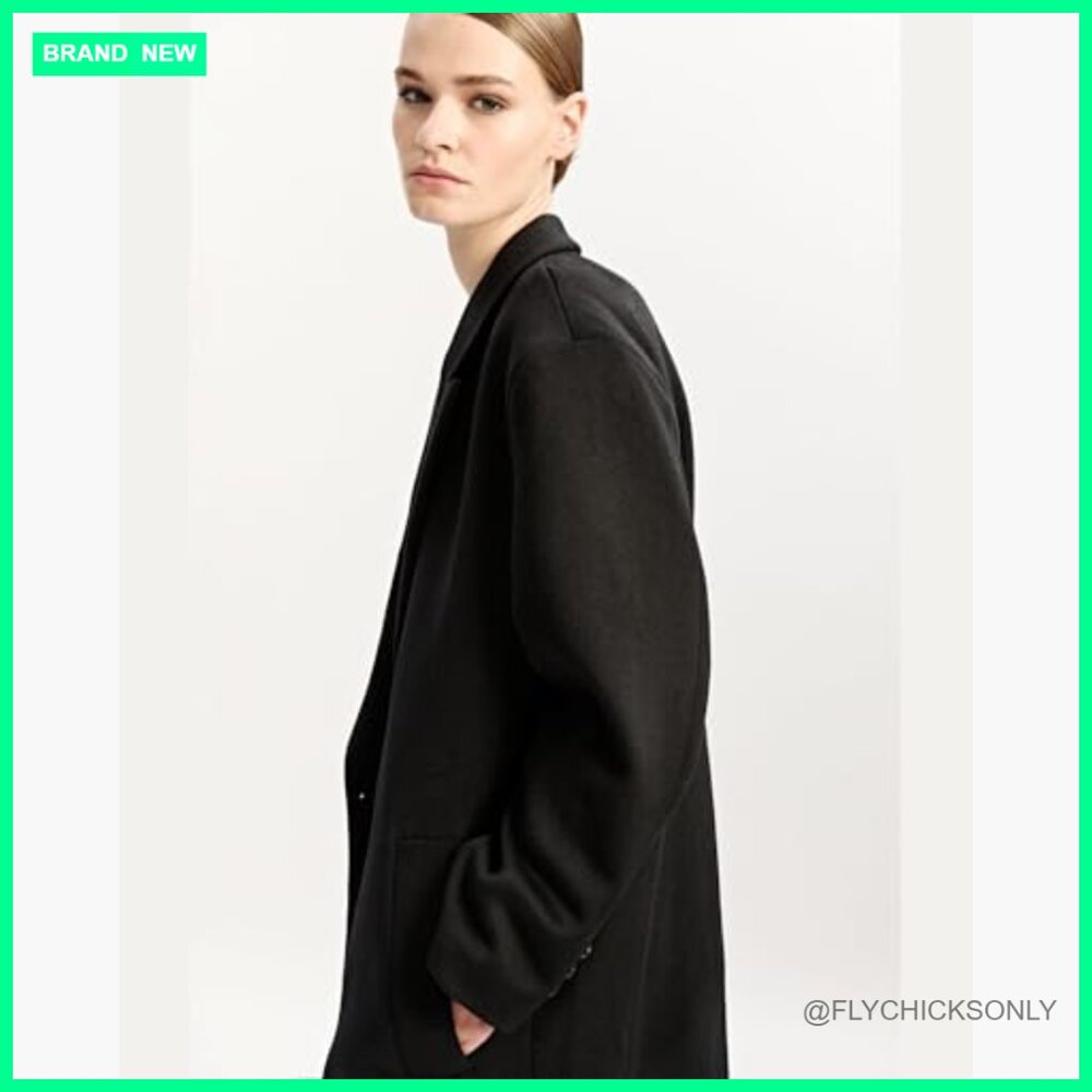 Oversized Wool Winter Coat With Back Split Hem An… - image 4